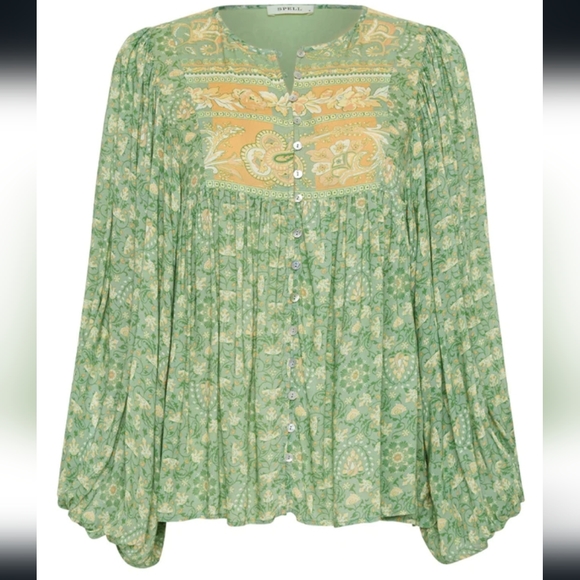 🔥LAST 1🔥NWT SPELL MADAME PEACOCK BLOUSE - Picture 8 of 9
